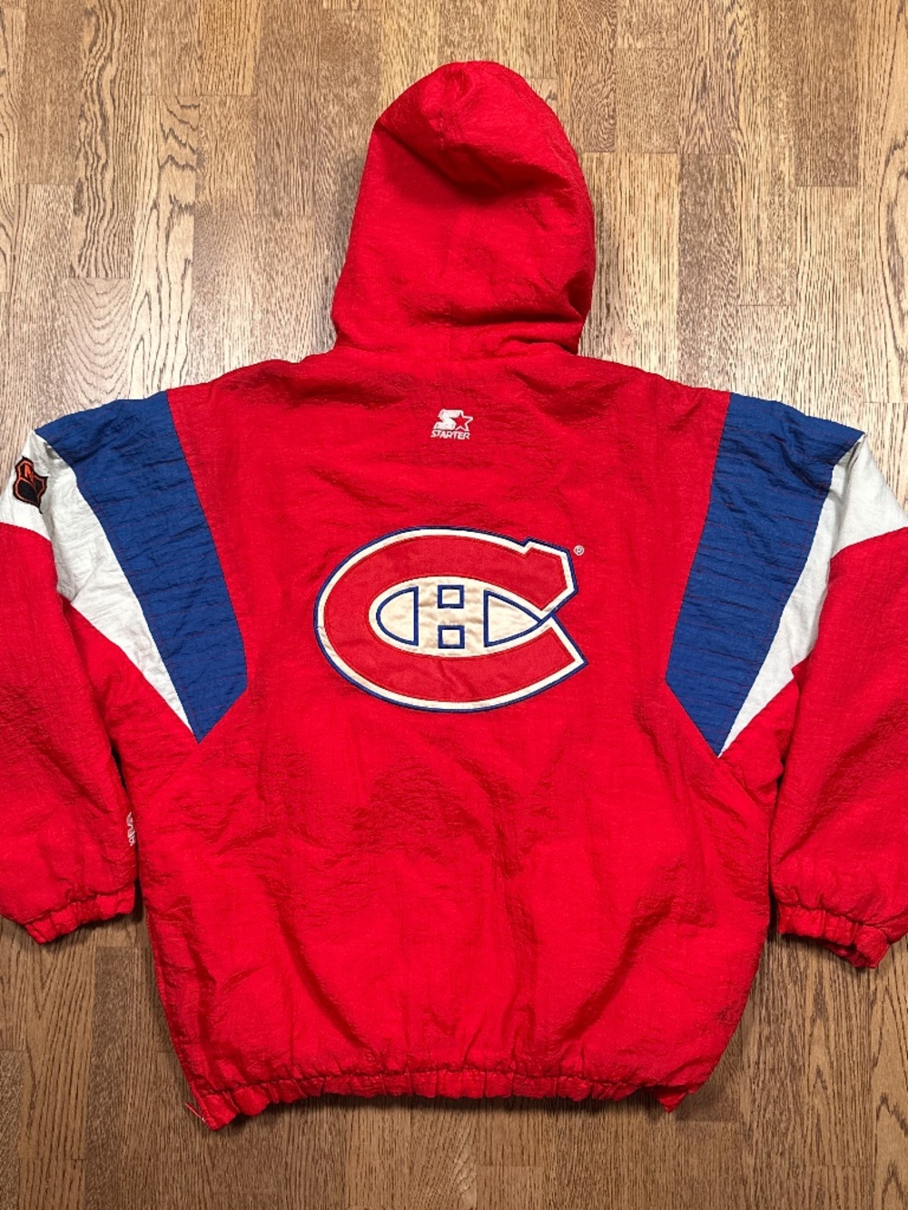 Vintage 90s Starter Montreal Canadiens Insulated Anorak Nylon Jacket Mens Large